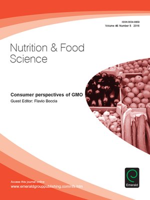 cover image of Nutrition & Food Science, Volume 46, Issue 5